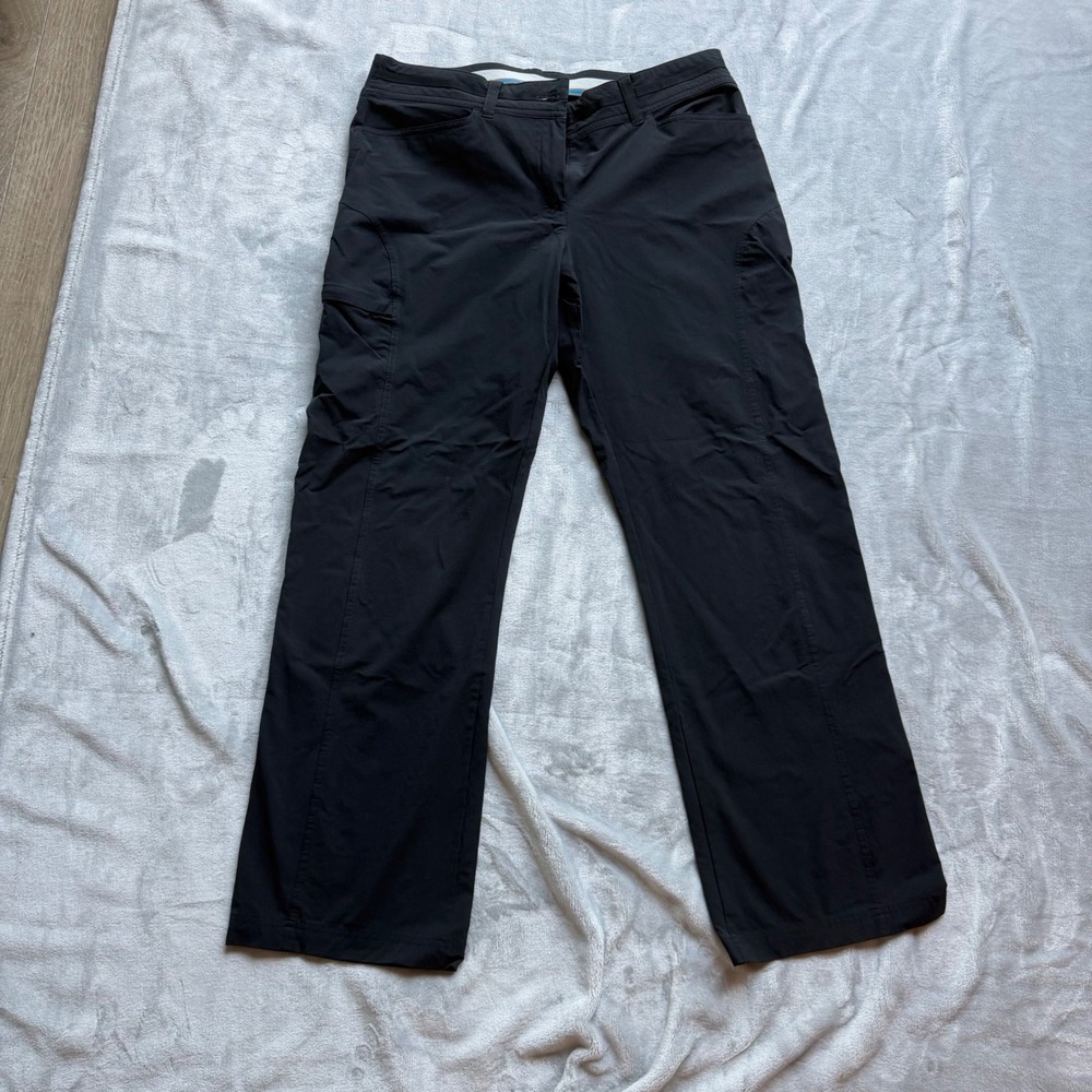ExOfficio Pants Women 10 Black Hiking Outdoor Straight Leg Cargo Pockets